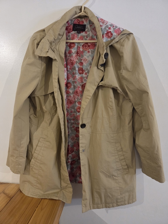 Jessica Jackets & Blazers - Jessica Beige Trench Coat with Floral Lining